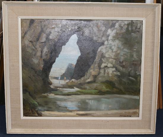 John Wheatley, Cliff archway - Gower 20 x 24in.